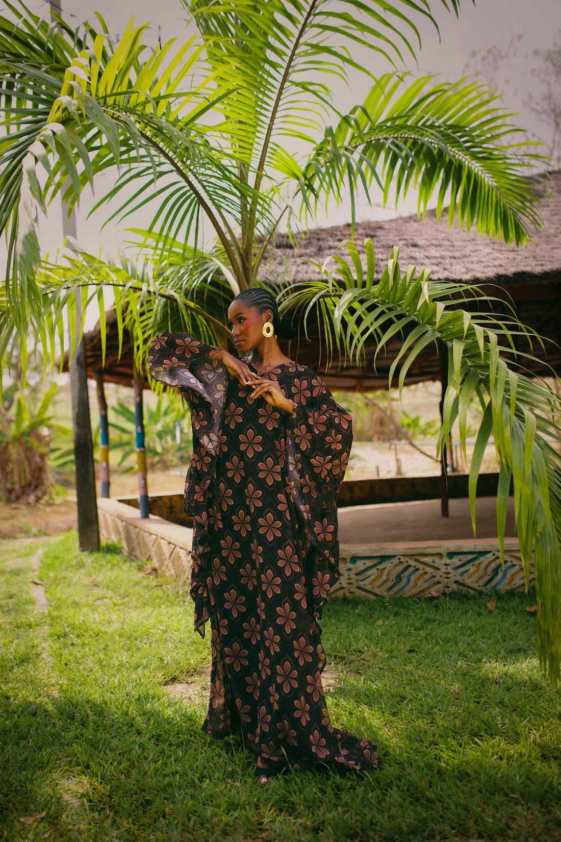 SAHARA CHIFFON BUBU IN CUSTOM SAHEL REVERIE PRINT