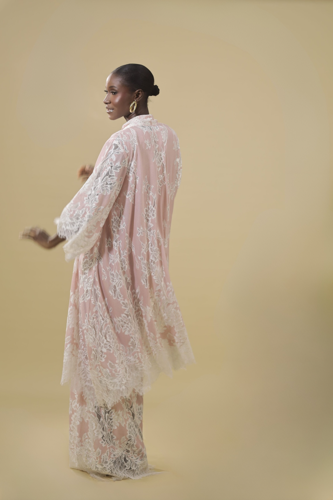 THE SERAPHINA LACE KAFTAN TWO PIECE-PINK